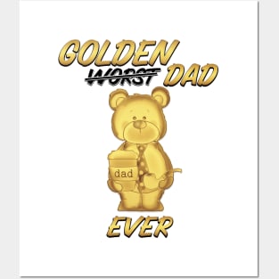 Golden Dad Ever Posters and Art